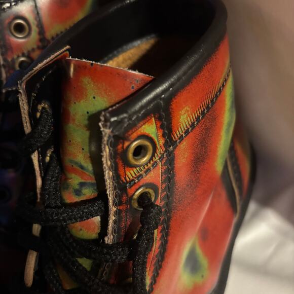 Rare Dr Doc Martens Tie Dye Combat Boot 90s Vintage Original England US 8.5 UK 6 - Picture 13 of 16